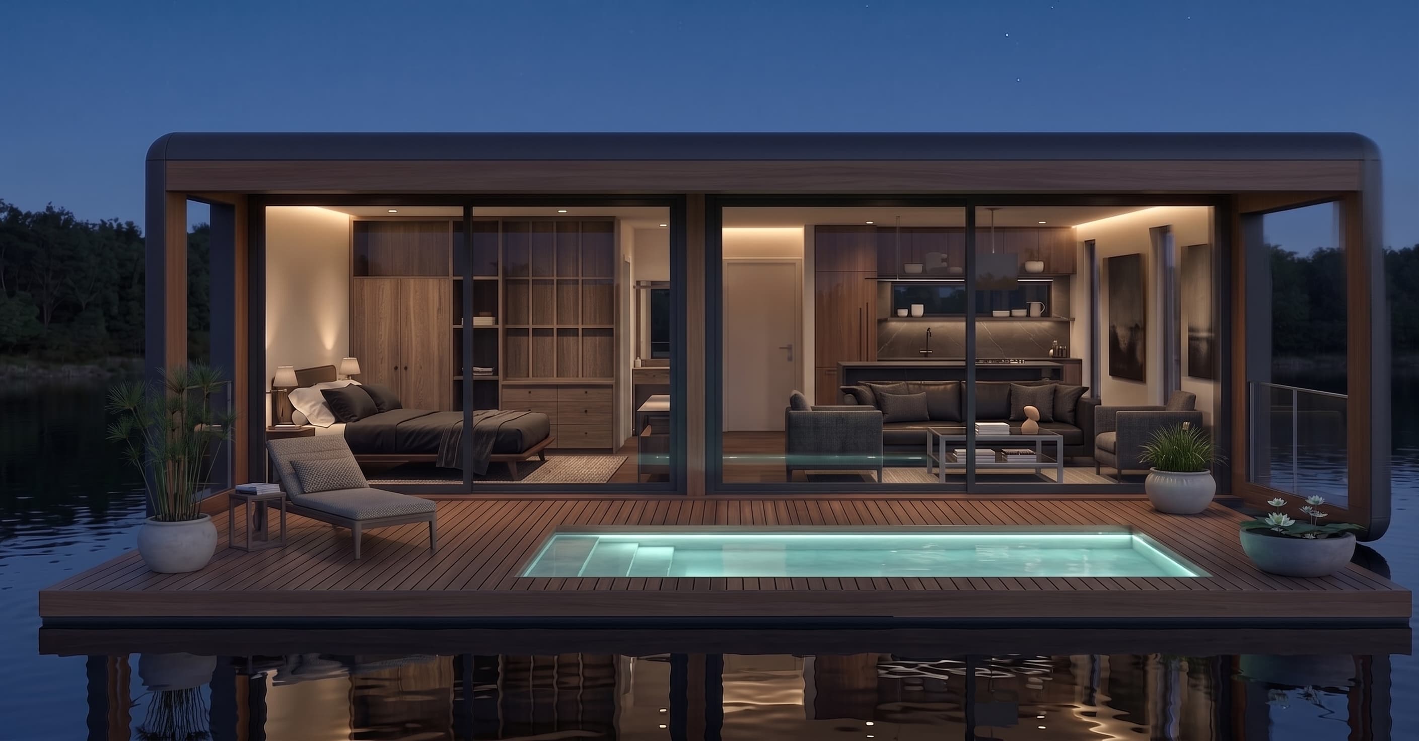 Venicia 480 — exterior nocturno